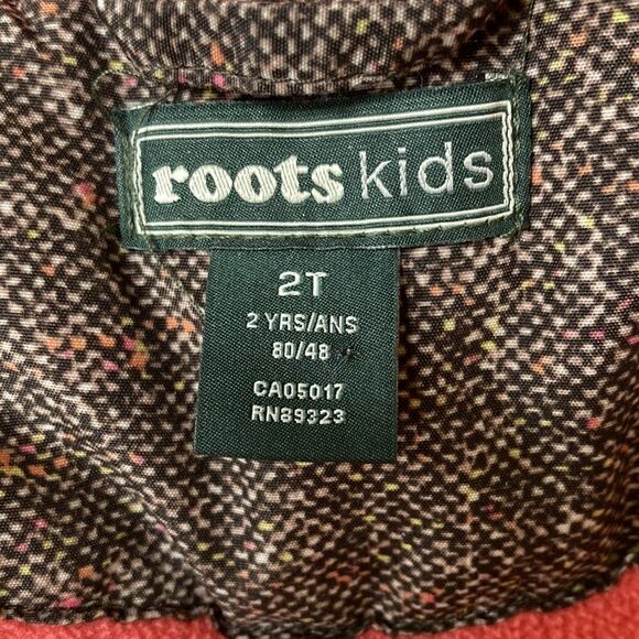 Roots Kids Brown Pink Faux Fur Lined Hooded Winter Coat 2T - Picture 3 of 10